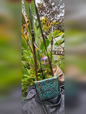Patricia Nash Granada Tooled Turquoise Crossbody Bag